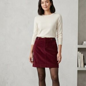 Amercian Eagle Velvet Mini Skirt in Maroon Women's Size 2 NWOT